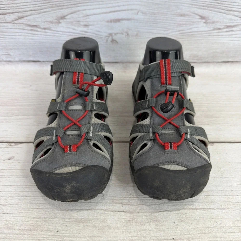 KEEN Newport H2 Sandals Gray Red Water Hiking Shoes 1022985 Men's Size 6